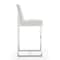 Manhattan Comfort Element 29 Faux Leather Bar Stool in Pearl White and Polished Chrome, PK3 3-BS010-PW - alternate 5